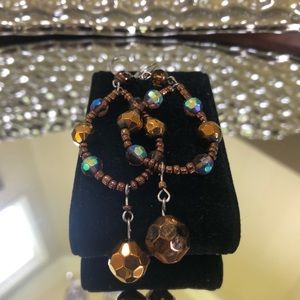 Brown oval earrings
